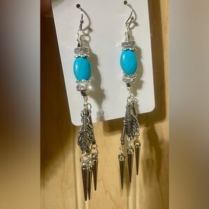Silver and Turquoise Dangle Earrings